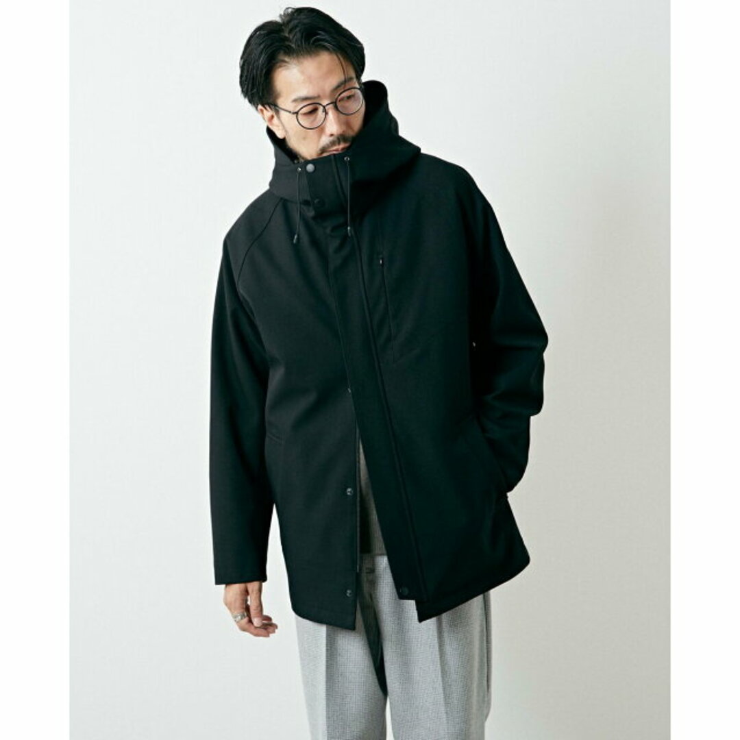 MEN'S MELROSE - 【ブラック】ボンディングツイルフーデットブルゾンの