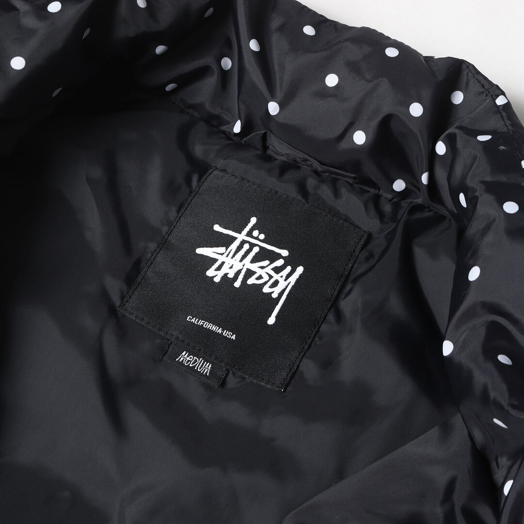 STUSSY ステューシー ダウン ベスト サイズ:M ドット柄 ポリエステル タフタ ダウン ベスト ブラック 黒 アウター ジャケット ブルゾン  【メンズ】【中古】