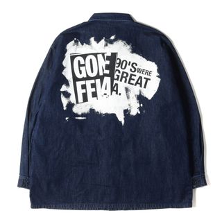 ダブルタップス(W)taps)のWTAPS ダブルタップス シャツ サイズ:XL 23SS グラフィック プリント デニム ジャングル シャツ ジャケット JMOD / LS / COTTON. DENIM. PASTHG インディゴ ブルー トップス カジュアルシャツ 長袖【メンズ】【中古】【美品】(シャツ)