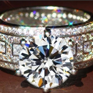 ダイヤモンドの指輪 4ct 10mm 14号 7g  S925刻印 非磁性(リング(指輪))