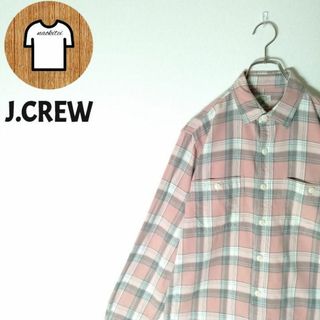 ジェイクルー(J.Crew)の【J.CREW 長袖シャツ S チェック柄 海外古着 ダブルポケット A528(シャツ)