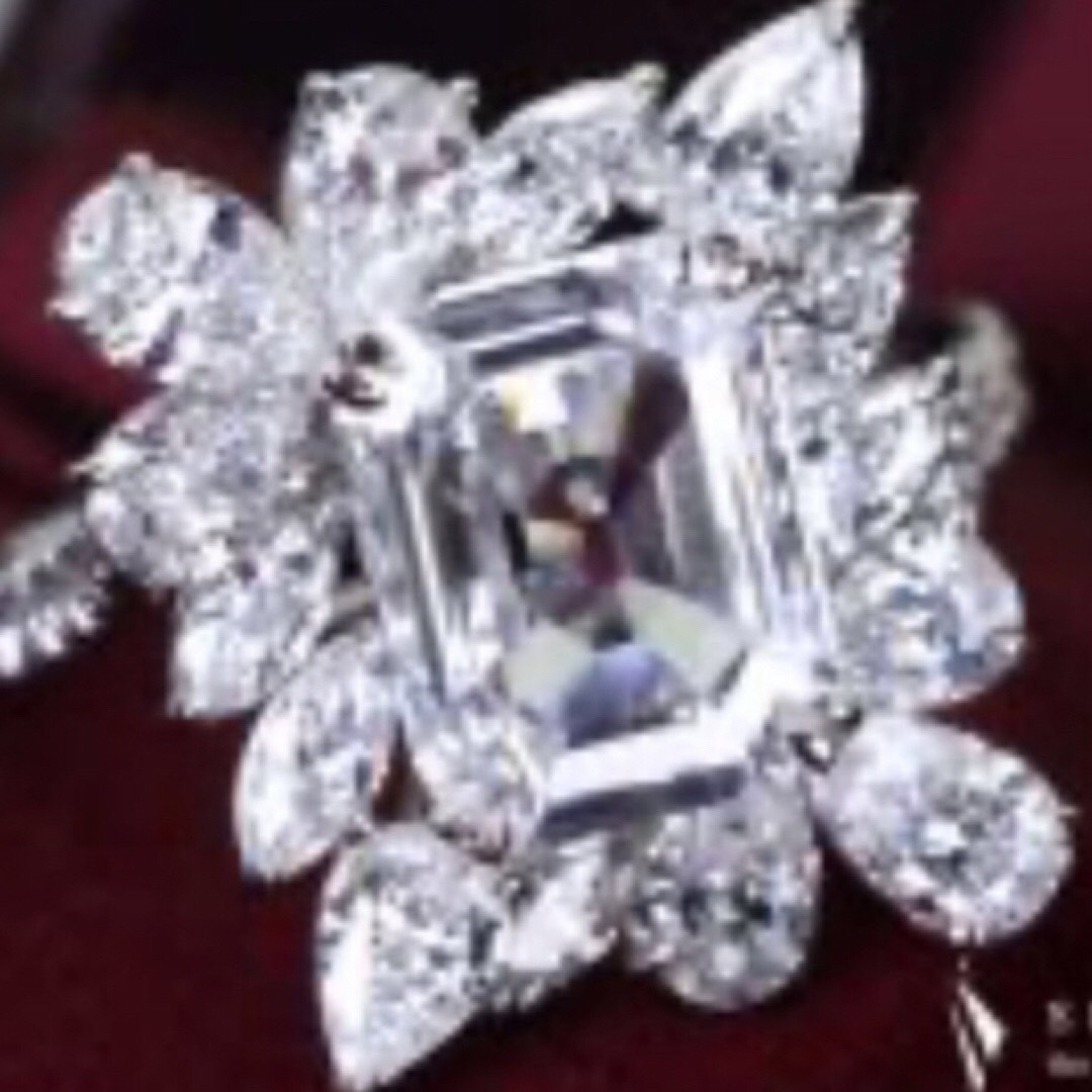ダイヤモンドエメラルドカット指輪 18号 S925刻印 6g  非磁性 メンズのアクセサリー(リング(指輪))の商品写真