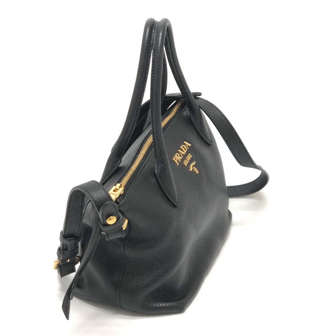 プラダ PRADA 1BA111 ロゴ 2WAY カバン ハンドバッグ レザー ブラック 美品