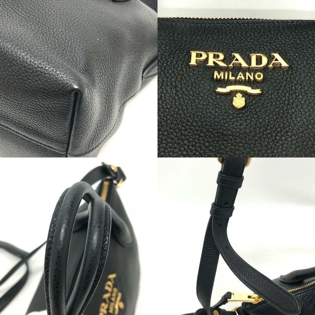 プラダ PRADA 1BA111 ロゴ 2WAY カバン ハンドバッグ レザー ブラック 美品