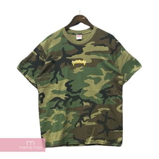 シュプリーム(Supreme)のSupreme 2019SS Fronts Tee Woodland Camo シュプリーム フロントTシャツ ウッドランドカモ 半袖カットソー ロゴプリント グリル 迷彩 カモフラ カーキオリーブ サイズM【231022】【中古-B】【me04】(Tシャツ/カットソー(半袖/袖なし))