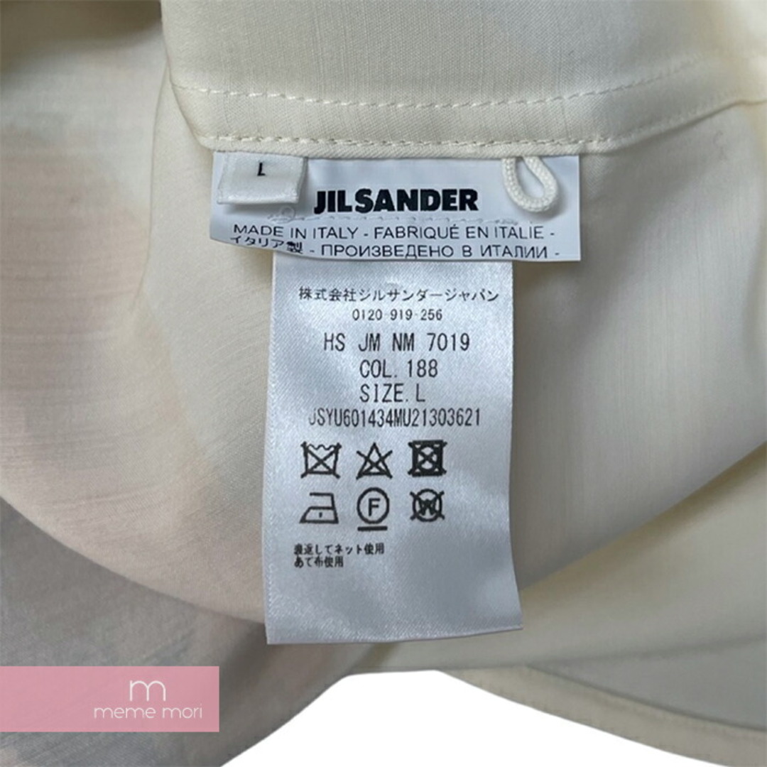 JIL SANDER Tiger Print Shirt JSYU601434MU21303621 ジルサンダー タイガープリントシャツ 長袖 バックプリント ムラ染めプリント シルク混 アイボリー サイズL【231022】【-B】【me04】