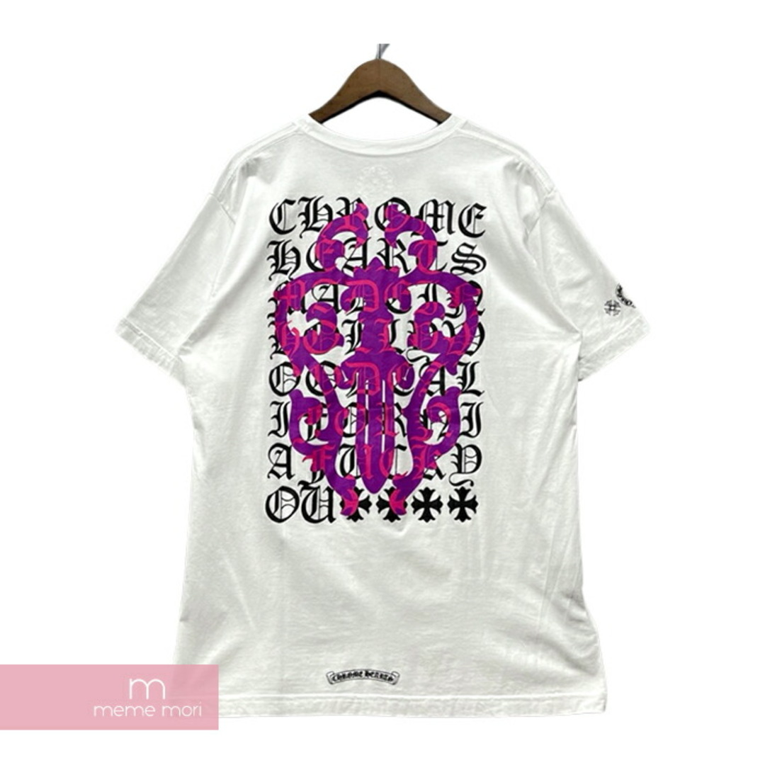 CHROME HEARTS DAGGER EYE CHART Tee クロムハーツ ダガーアイチャートTシャツ 半袖カットソー 胸ポケット  ホワイト×パープル サイズXL【231023】【中古-B】【me04】 | フリマアプリ ラクマ