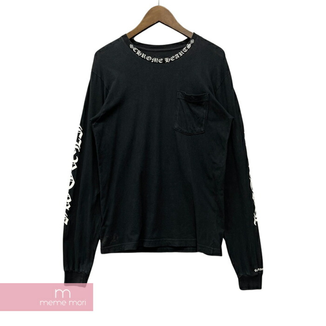 CHROME HEARTS Neck Logo L/S Tee クロムハーツ ネックロゴロングスリーブTシャツ 長袖カットソー ロンT アームロゴプリント ブラック サイズM【231024】【-C】【me04】