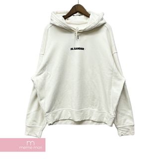 JIL SANDER+ 2022SS Hooded Logo Sweat JPUS707533 MS248608 ジルサンダープラス  フーデッドロゴスウェット プルオーバーパーカー ホワイト サイズM【231025】【中古-B】【me04】