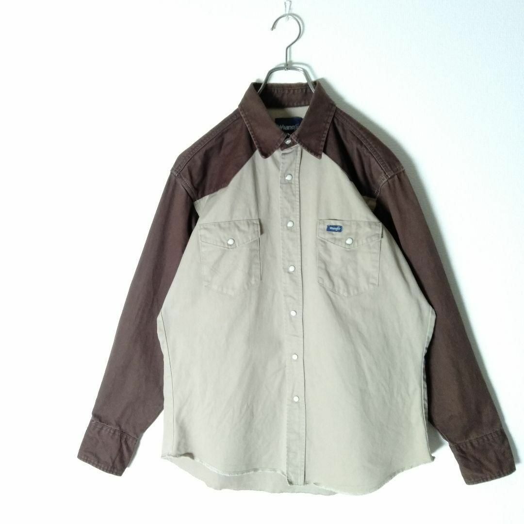 Wrangler(ラングラー)の【Wrangler ウエスタンシャツジャケット L 海外古着 やや厚手 A547 メンズのトップス(シャツ)の商品写真