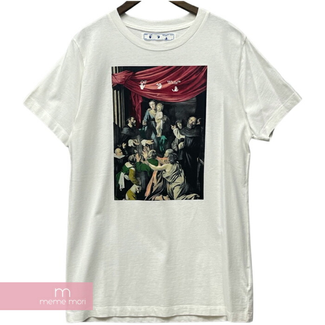 OFF-WHITE 2020AW Caravaggio Painting S/S Slim Tee OMAA027E20JER008 オフホワイト カラヴァッジオペインティングショートスリーブスリムTシャツ 半袖カットソー プリント バックロゴ ホワイト サイズL【231027】【-A】【me04】