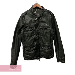 ジョルジオブラット(GIORGIO BRATO)のGIORGIO BRATO Leather Jacket ジョルジオブラット レザージャケット 革ジャン ジップブルゾン シワ・ヴィンテージ加工 ブラック サイズ48【231027】【中古-C】【me04】(その他)