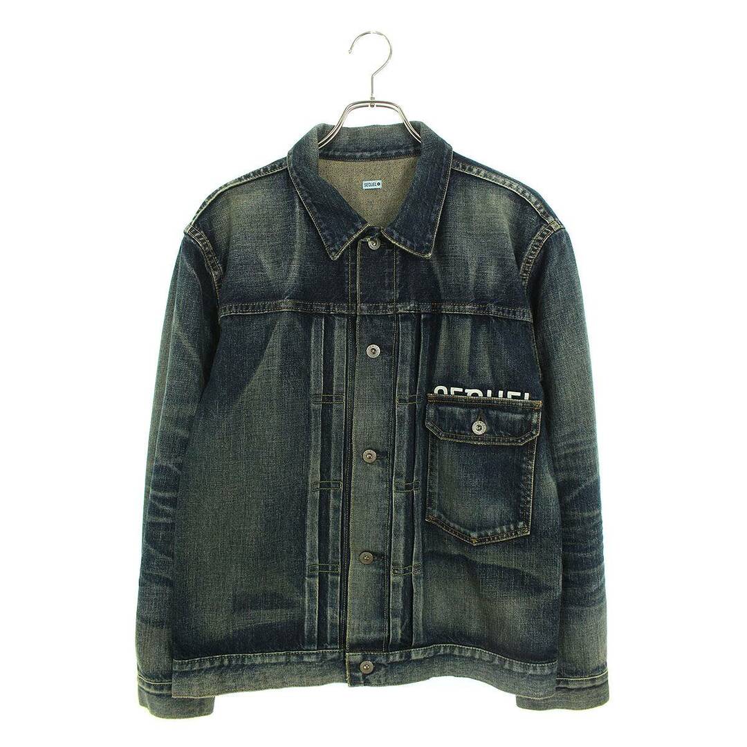 シークエル  22AW  DENIM JACKET INDIGO SQ-22AW-JK-10 ウォッシュダメージ加工デニムジャケット メンズ Mジャケット/アウター