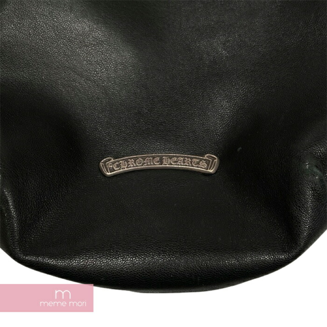 CHROME HEARTS DRW STRNG SACK クロムハーツ ドローストリングサック 巾着 ポーチ レザー BSフレア ブラック【231027】【-B】【me04】