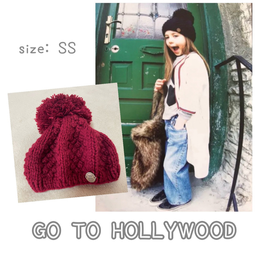 GO TO HOLLYWOOD(ゴートゥーハリウッド)の⋈*｡ﾟGo to Hollywood·͜· ♡ポンポン付きニットキャップ  キッズ/ベビー/マタニティのこども用ファッション小物(帽子)の商品写真