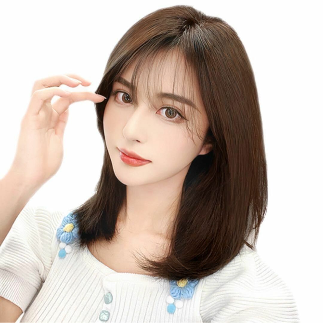 ❤️新品 I型全人毛 医療向 ストレート40 黄色系ブラウン フル ❤️新品 I型全人毛 医療向 ストレート40 黄色系ブラウン フル