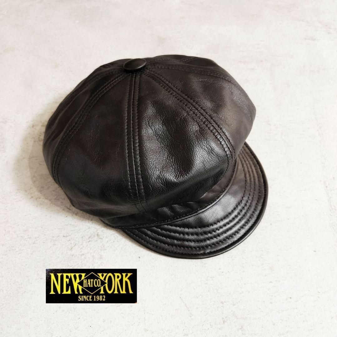 NEW YORK HAT(ニューヨークハット)の新品 NEWYORKHAT ニューヨークハット　レザーキャスケット 本革 メンズの帽子(ハンチング/ベレー帽)の商品写真