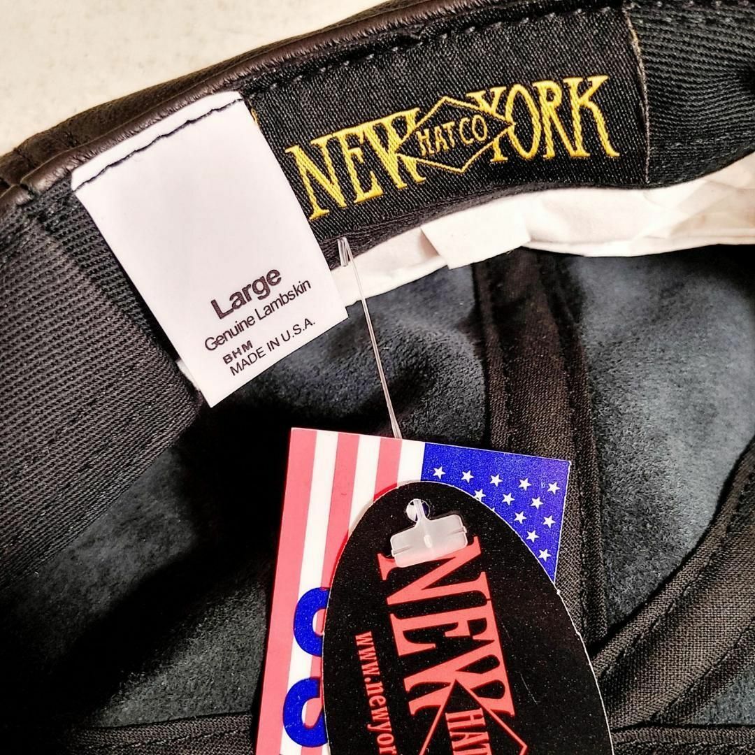 NEW YORK HAT(ニューヨークハット)の新品 NEWYORKHAT ニューヨークハット　レザーキャスケット 本革 メンズの帽子(ハンチング/ベレー帽)の商品写真