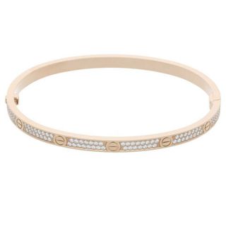 カルティエ(Cartier)のカルティエ  LOVE BRACELET PAVE DIAMONDS SM/ラブブレス スモールモデル K18PG パヴェダイヤ スモールモデルブレスレット メンズ 17(ブレスレット)