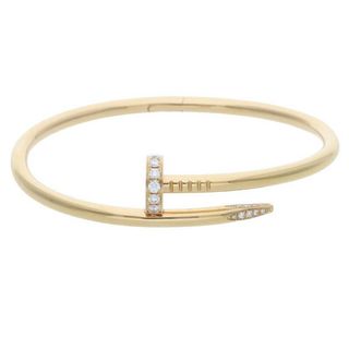 カルティエ(Cartier)のカルティエ  新型 JUSTE UN CLOU BRACELET DIA K18YGハーフダイヤブレスレット メンズ 17(ブレスレット)