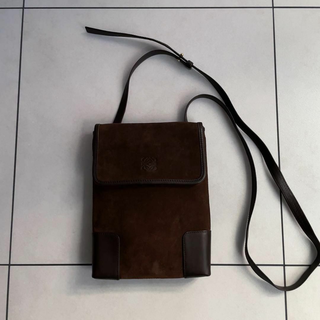 美品!【LOEWE】レザー アナグラム ショルダーバッグ-