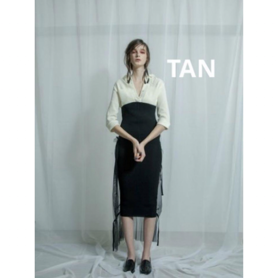 UN3D.(アンスリード)のTAN リブニットチュールスカート ブラック レディースのスカート(ロングスカート)の商品写真
