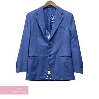 エルメス(Hermes)のHERMES Tailored Jacket エルメス テーラードジャケット スーツ ノッチド2B 本切羽 カシミヤ混 シルク混 裏地総柄 Kare90 Caleche Elastique カレ90カレーシュエラスティック ブルー サイズ46【231018】【中古-A】【me04】(その他)