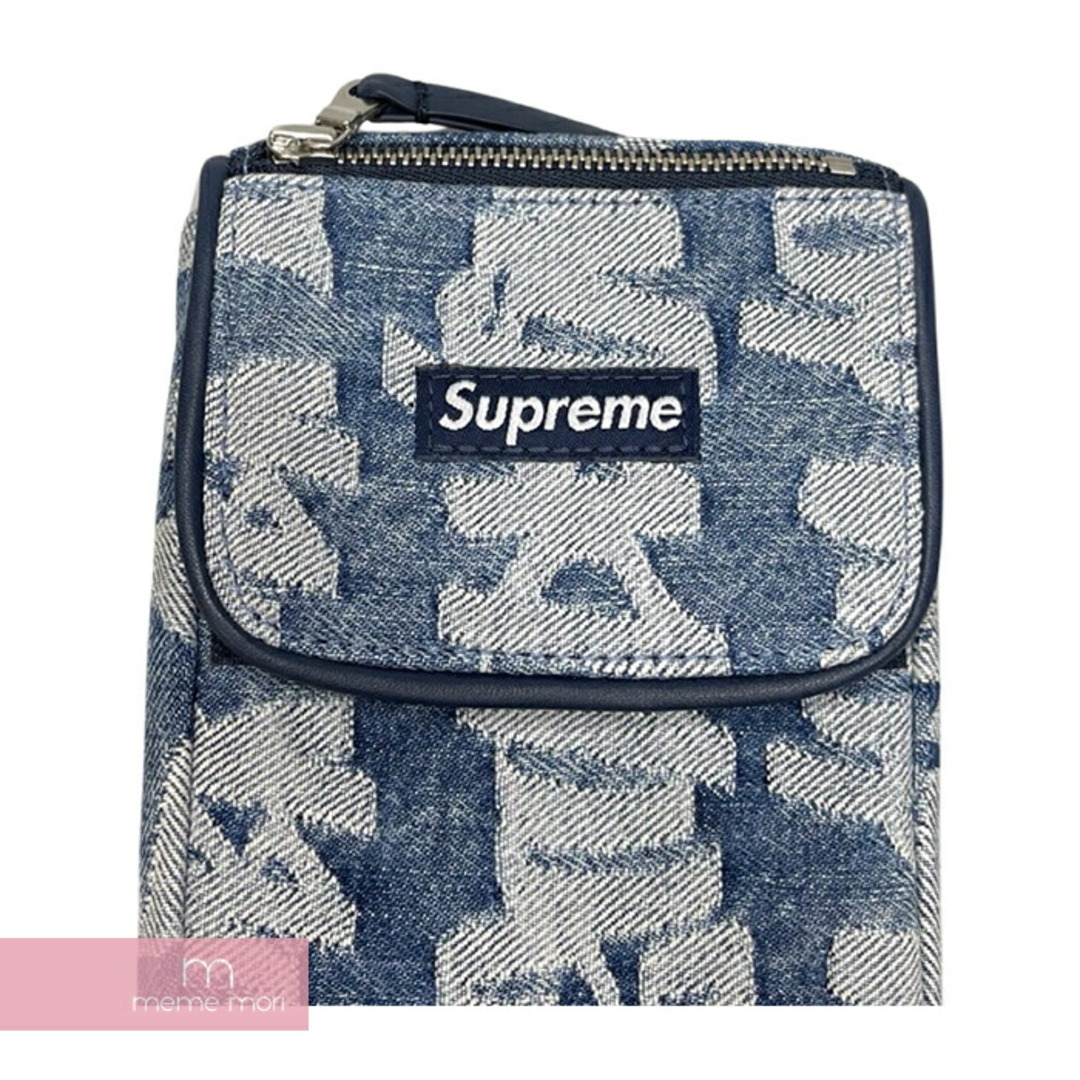 Supreme 2022SS Fat Tip Jacquard Denim Neck Pouch Blue シュプリーム ファットティップジャガードデニムネックポーチ ブルー ミニショルダーバッグ ホルダー 鞄 総柄 刺繍ロゴ インディゴ【231020】【新古品】【me04】