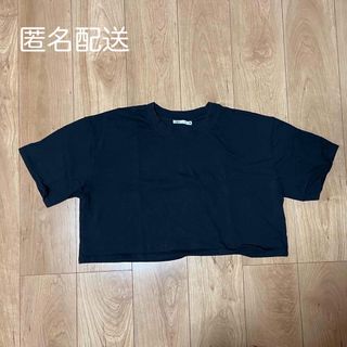 ザラ(ZARA)のzara クロップドTシャツ ブラック(Tシャツ(半袖/袖なし))