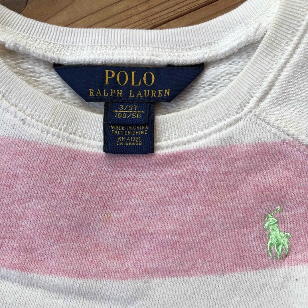 POLO RALPH LAUREN(ポロラルフローレン)のポロラルフローレン　キッズボーダーワンピース キッズ/ベビー/マタニティのキッズ服女の子用(90cm~)(ワンピース)の商品写真