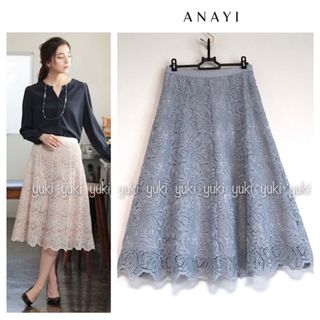 3.9万♡ANAYIアナイ♡2021シルエットモチーフ フレアスカート♡