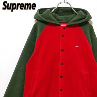 シュプリーム(Supreme)のシュプリーム スモールボックス フード ロゴ スナップボタン 切り替え フリース(ブルゾン)