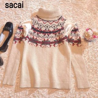 sacai 19-04578  ニット×ナイロンセーター　サイズM