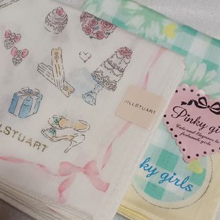 ジルスチュアート(JILLSTUART)の値下げ📌ジルスチュアート&ピンキーガールズ☆大判ハンカチ２枚セット🎀(ハンカチ)