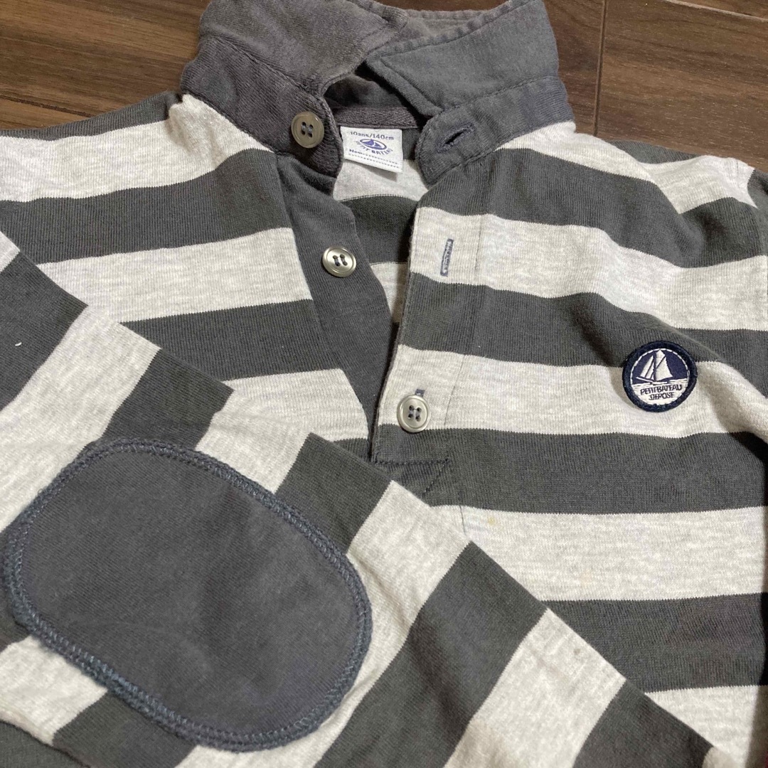 PETIT BATEAU(プチバトー)のプチバトー　ラガーシャツセット　140 キッズ/ベビー/マタニティのキッズ服男の子用(90cm~)(Tシャツ/カットソー)の商品写真