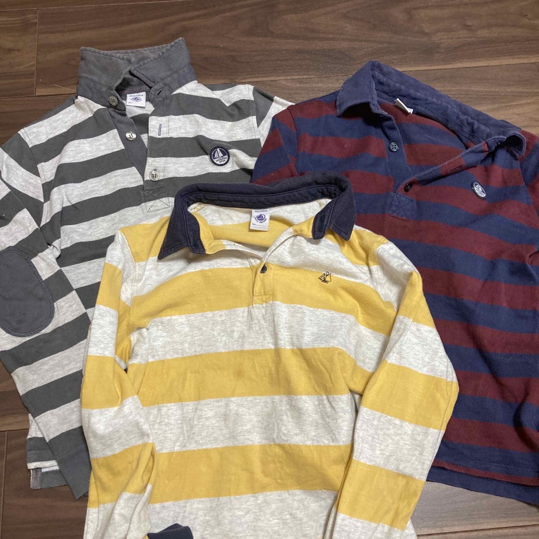 PETIT BATEAU(プチバトー)のプチバトー　ラガーシャツセット　140 キッズ/ベビー/マタニティのキッズ服男の子用(90cm~)(Tシャツ/カットソー)の商品写真