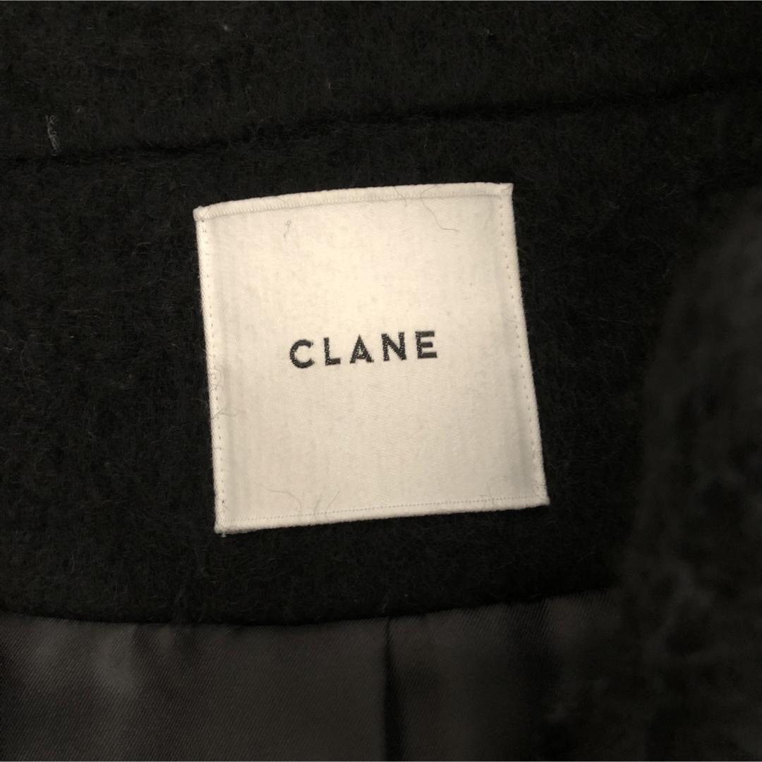 CLANE(クラネ)のCLANE クラネ ウール シャギー ロングコート 日本製 ブラック レディースのジャケット/アウター(ロングコート)の商品写真