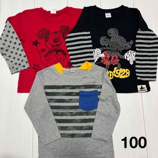 3枚セット  長袖 ロンTシャツ サイズ100(Tシャツ/カットソー)