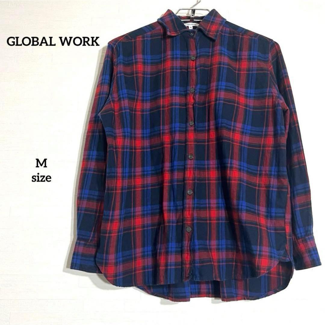 GLOBAL WORK(グローバルワーク)の【美品】GLOBAL WORK 長袖 チェック シャツ レディース レディースのトップス(シャツ/ブラウス(長袖/七分))の商品写真