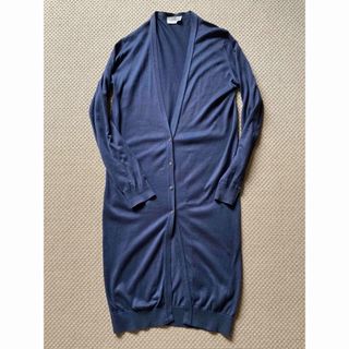 ジョンスメドレー(JOHN SMEDLEY)のJohn Smedley ジョンスメドレー ロングカーディガン 紺(カーディガン)