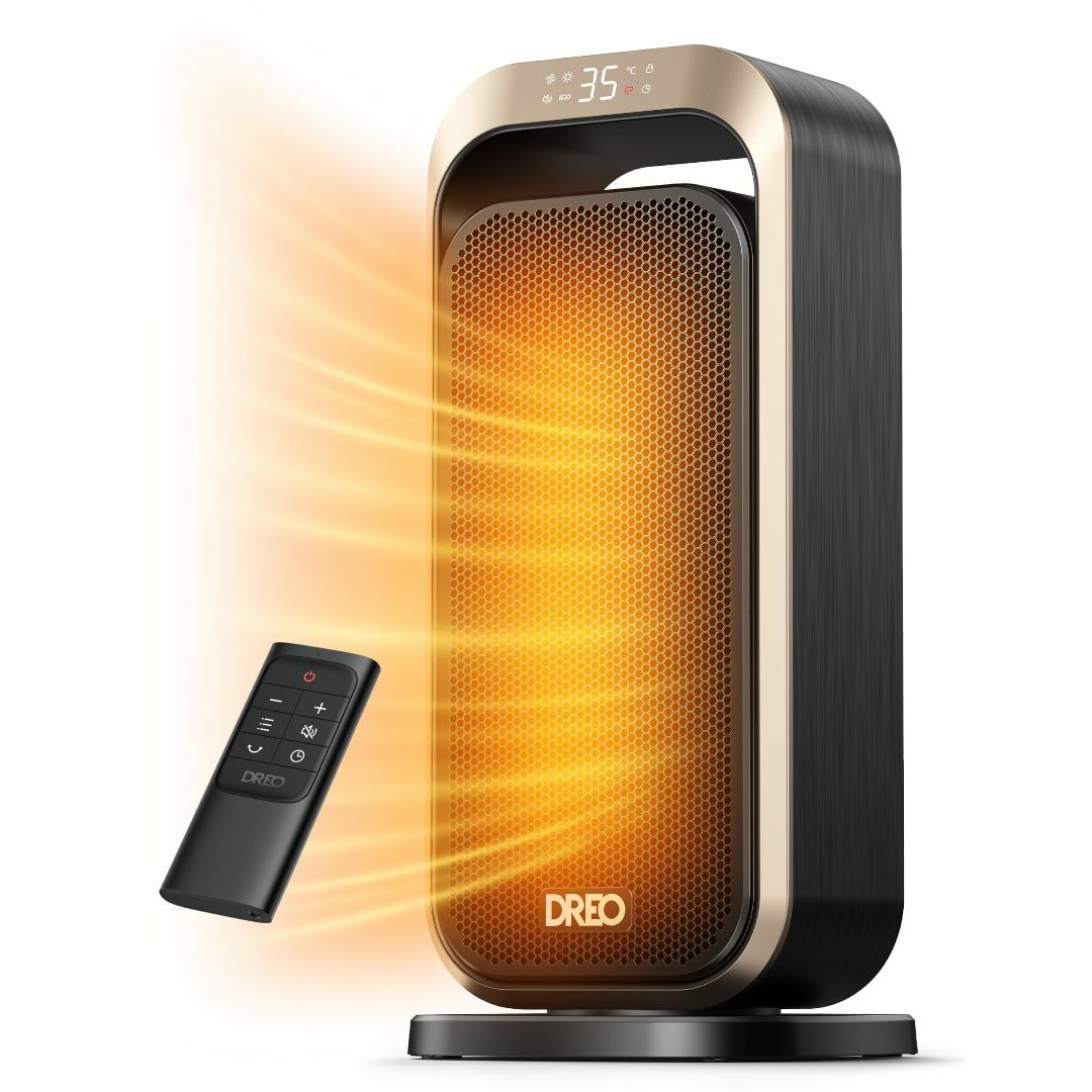 【色: ゴールド】Dreo セラミックヒーター 電気ストーブ 暖房器具 2秒速暖冷暖房/空調