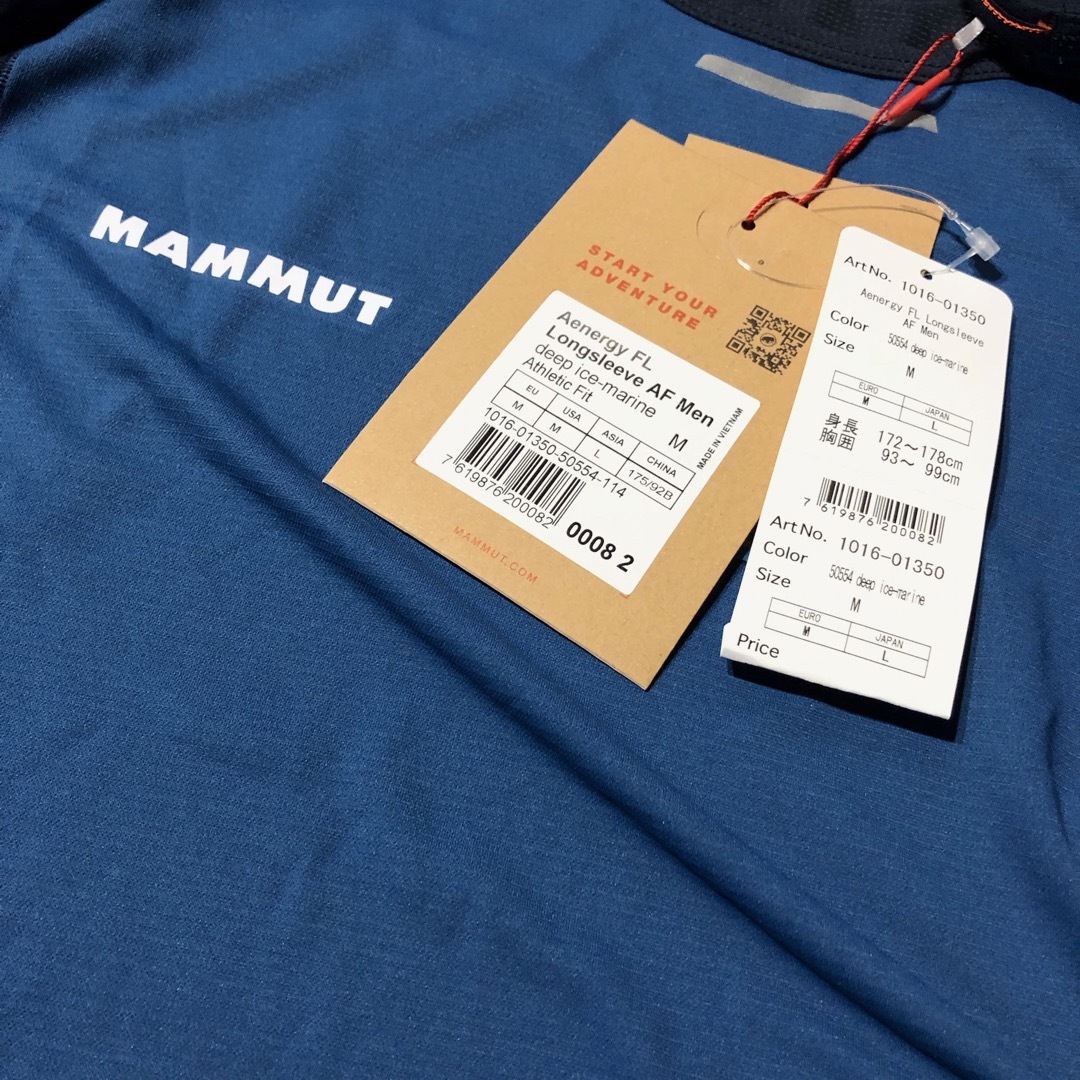 MAMMUT マムート 長袖シャツ エナジーエフエルロングスリーブAF青メンズS