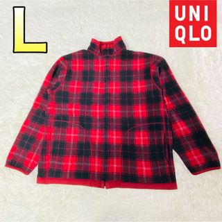 ユニクロ(UNIQLO)のユニクロ メンズ リバーシブル フリース 赤系Lサイズ(その他)