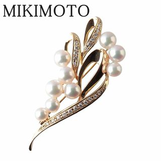 ミキモト(MIKIMOTO)のミキモト ダイヤ パール ブローチ アコヤパール5.0mm～6.7mm K18YG PB-1357MK MIKIMOTO【14295】(ブローチ/コサージュ)