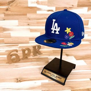 【希少】NEW ERA LA ロサンゼルス ドジャース フラワー花 ロゴ 青