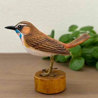 野鳥彫刻 オガワコマドリ 作者ituo(彫刻/オブジェ)