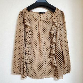 ボルニー(BORNY)のBORNYシフォン ブラウス ドットフリル★美品(シャツ/ブラウス(長袖/七分))