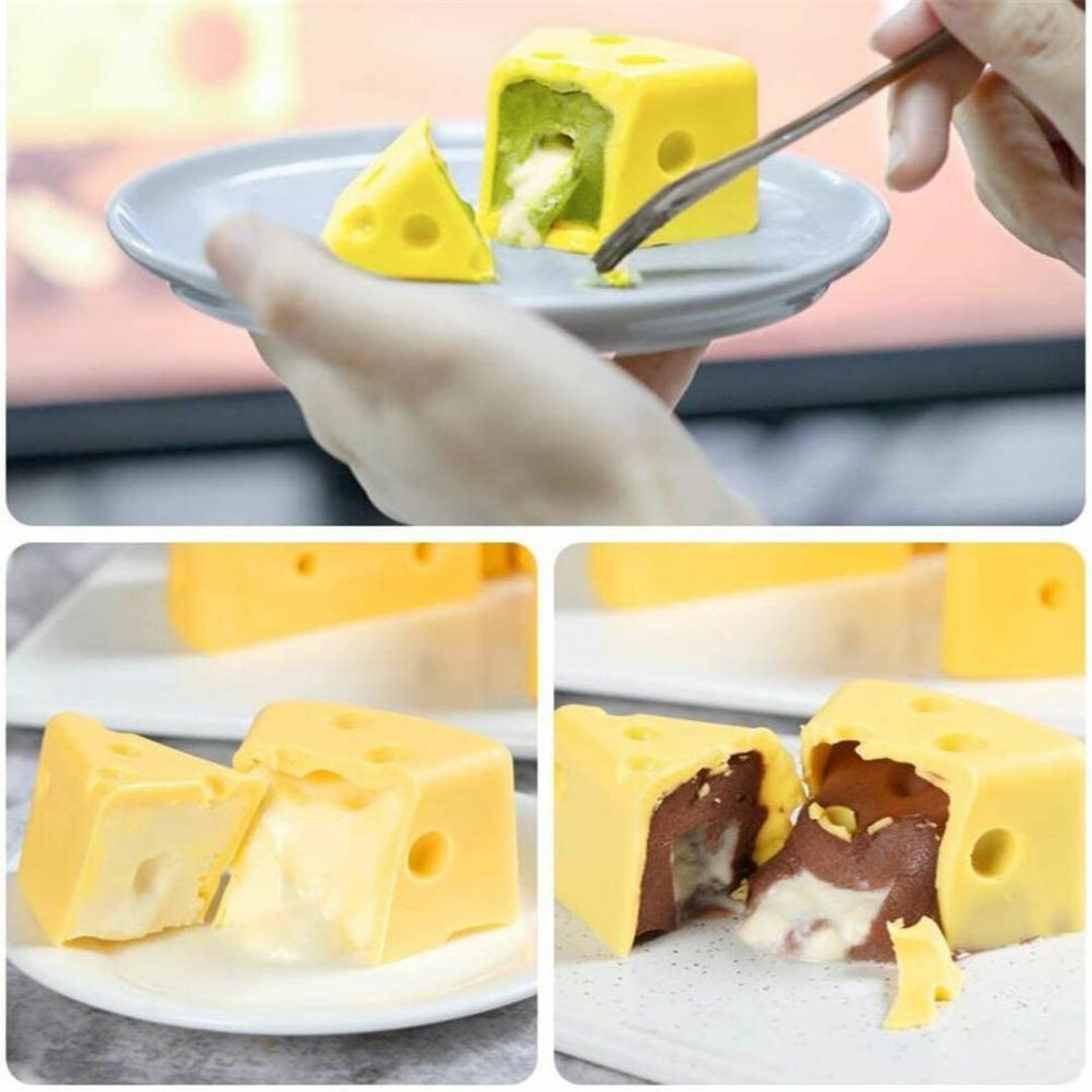 【チーズ型】8個取り チョコレートモールド シリコン製 クッキー ケーキ ムース ハンドメイドの素材/材料(型紙/パターン)の商品写真