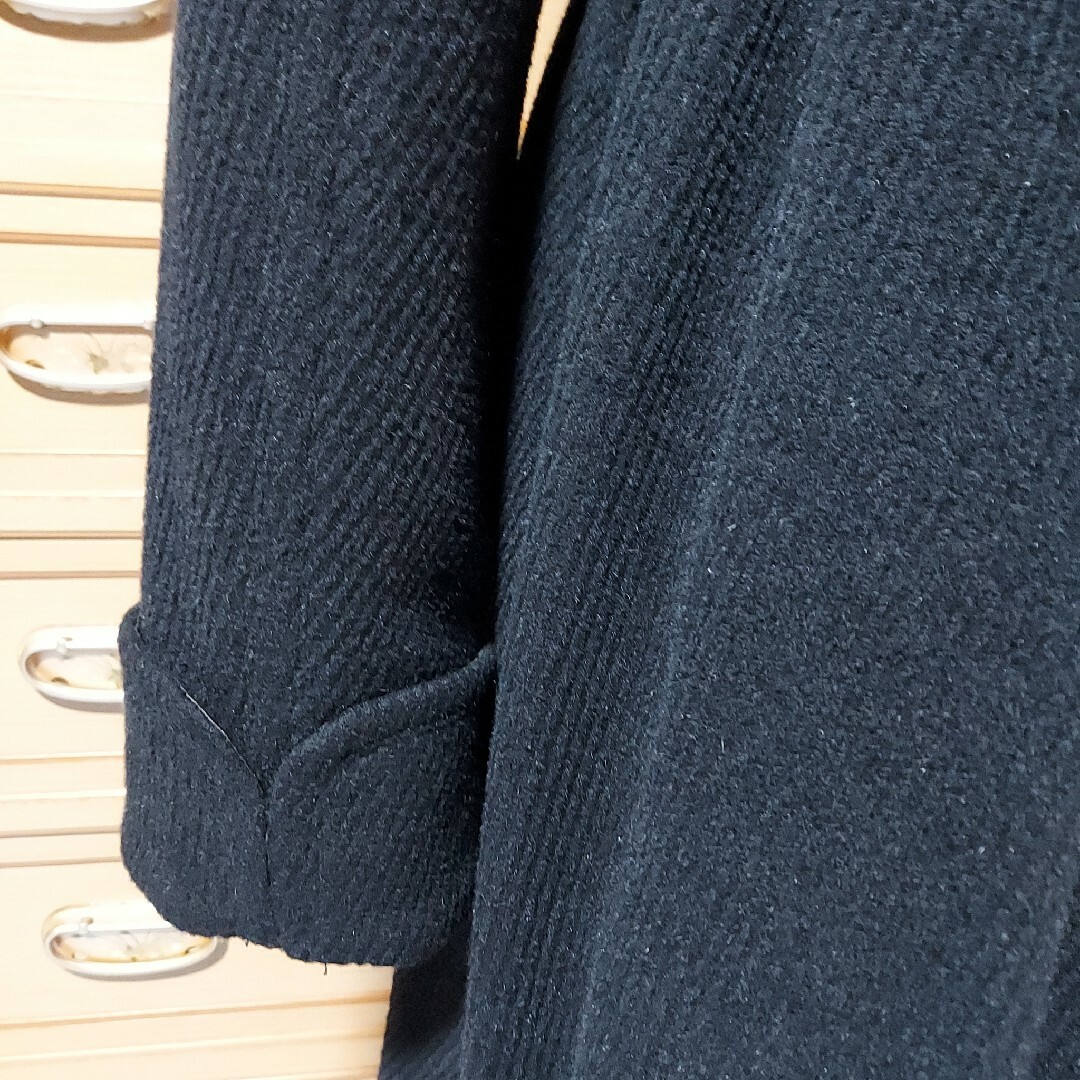 BURBERRY BLUE LABEL(バーバリーブルーレーベル)のバーバリー ウール×アンゴラ ロングコート フォックスファー付き レディースのジャケット/アウター(ロングコート)の商品写真