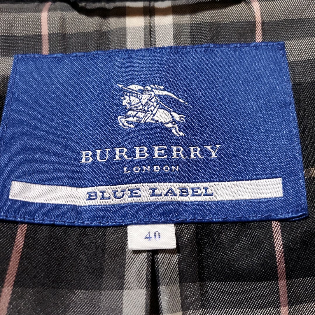 BURBERRY BLUE LABEL(バーバリーブルーレーベル)のバーバリー ウール×アンゴラ ロングコート フォックスファー付き レディースのジャケット/アウター(ロングコート)の商品写真